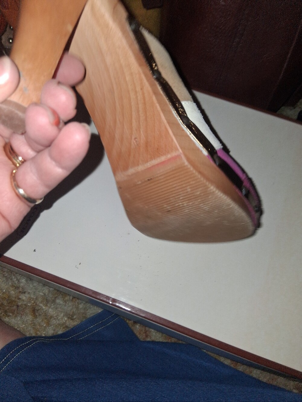Coach Y2K Katy Patchwork WaveSuede Clog Mule - Pink/Tan/Beige Cream #tiktokviral - Picture 4 of 11